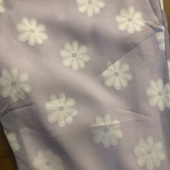 Vintage Purple Daisy Crop Top and Pants Size Lg - Picture 3 of 4